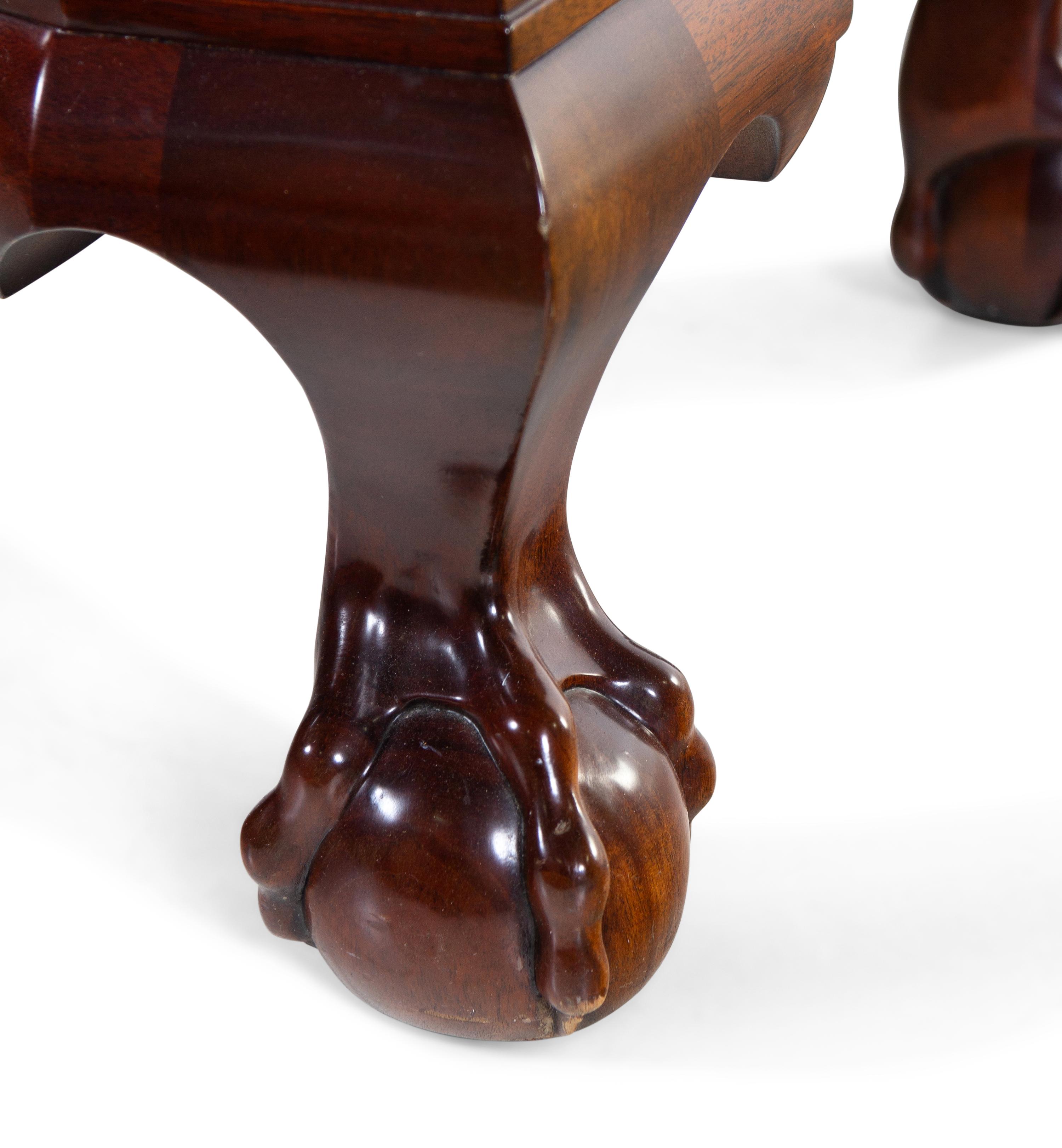 A Chippendale Style Carved Mahogany Bombe-Form Slant-Front Desk