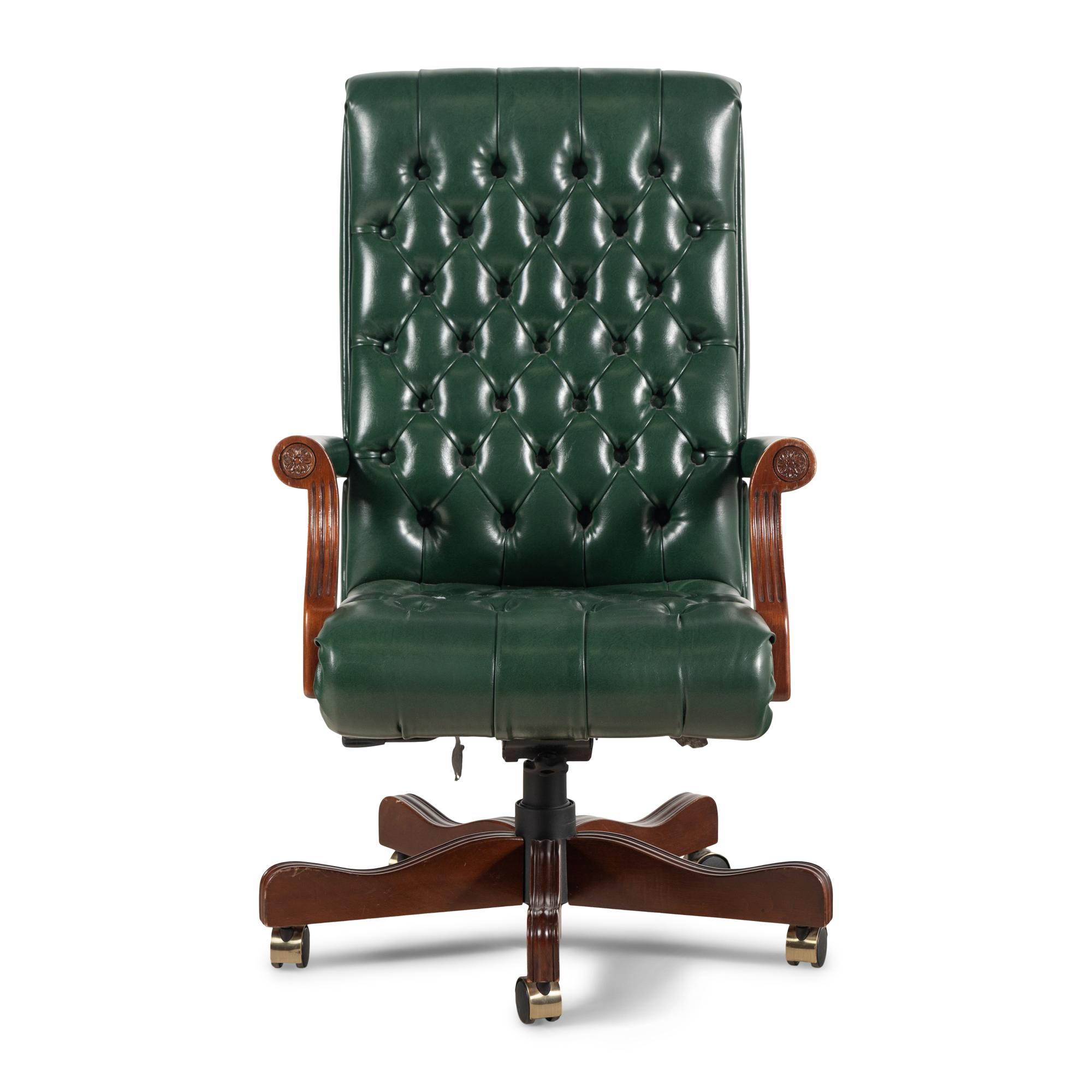 A Georgian Style Leather Upholstered Desk Chair