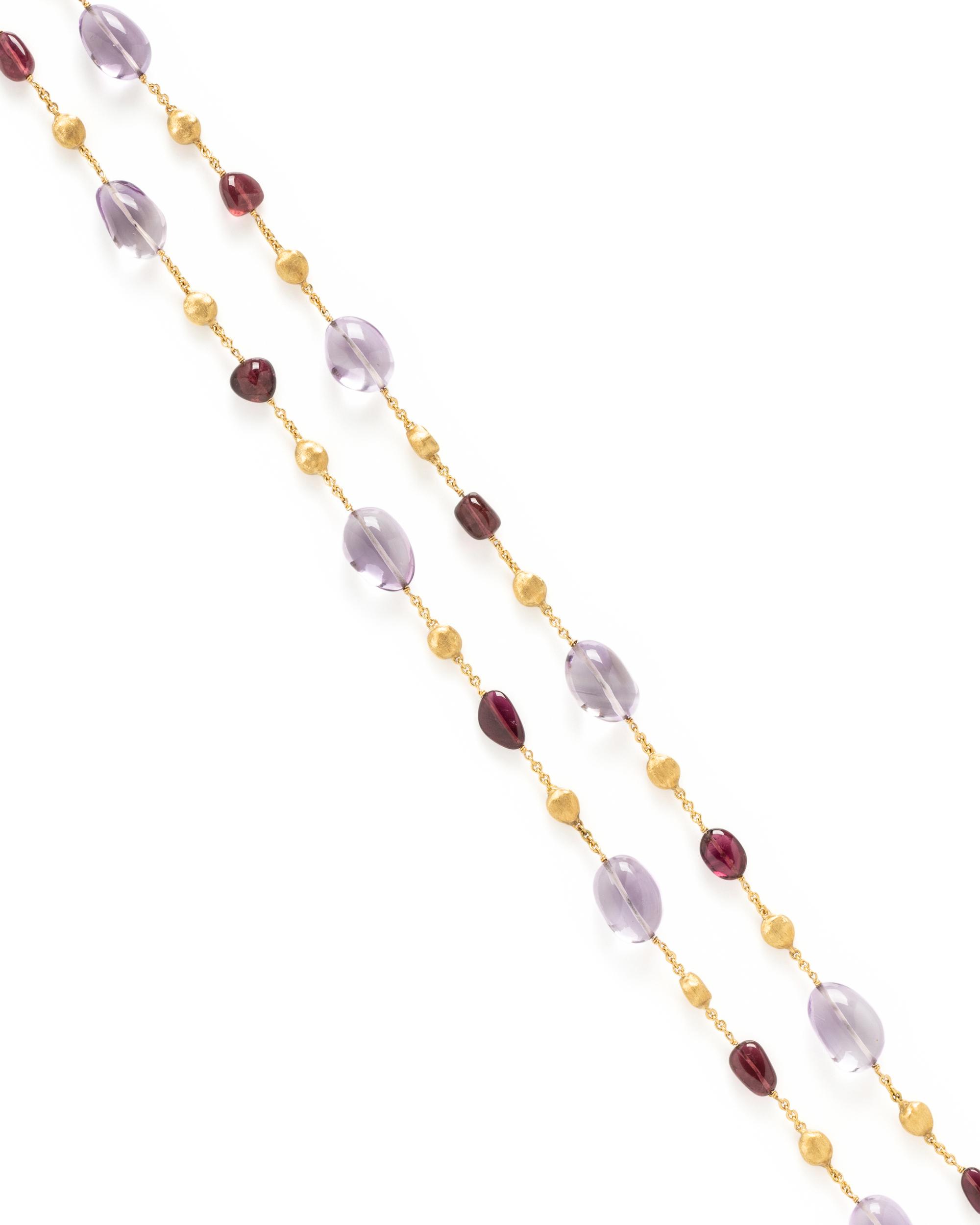 MARCO BICEGO, YELLOW GOLD AND MULTIGEM NECKLACE