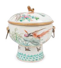 A Pair of Chinese Famille Rose Porcelain Hot Pots