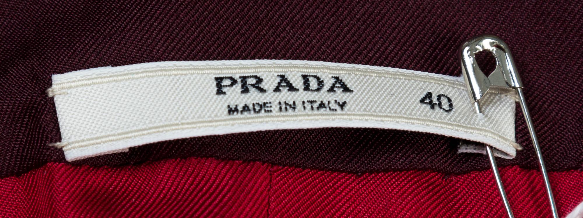 A Prada Red and Green Cotton Crocheted Cardigan, Size 40.