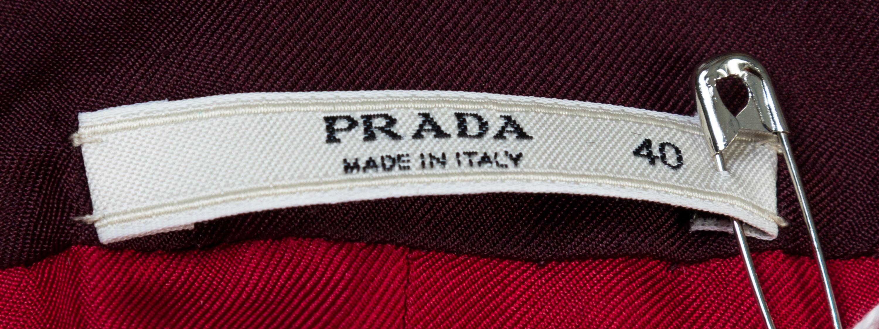A Prada Red and Green Cotton Crocheted Cardigan, Size 40.