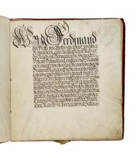 Emperor Frederick III Letters of Patent (for Heinrich Scholtz), in German, illuminated manuscript on parchment [Austria, Vienna, 1650]