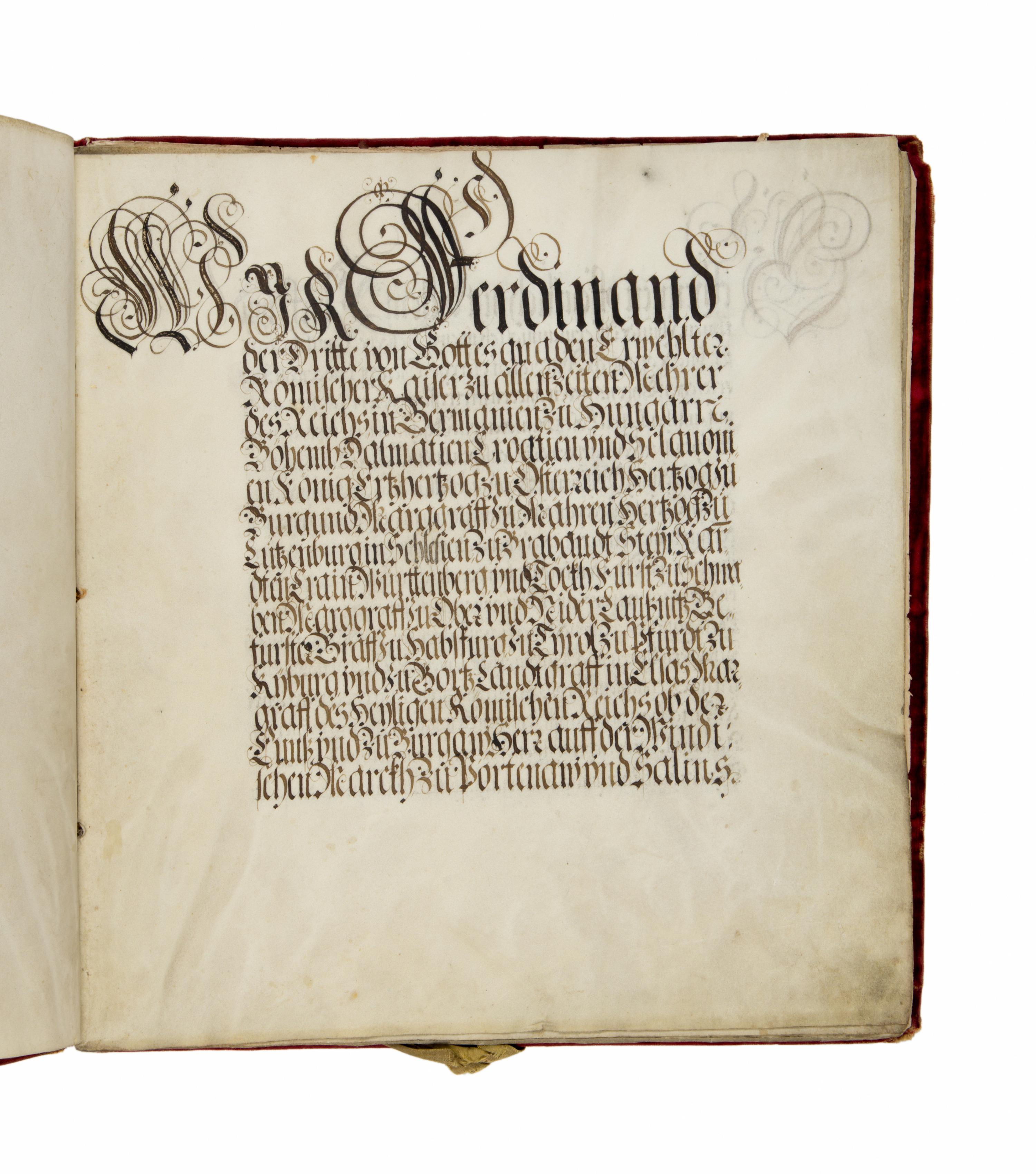 Emperor Ferdinand III Letters of Patent (for Heinrich Scholtz), in German, illuminated manuscript on parchment [Austria, Vienna, 1650]