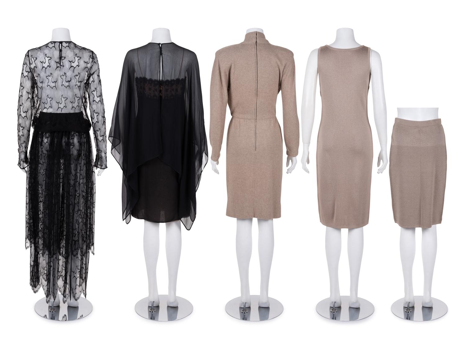 Four Designer Ensembles: Two Oscar de la Renta, One Chloé, and One Fendi