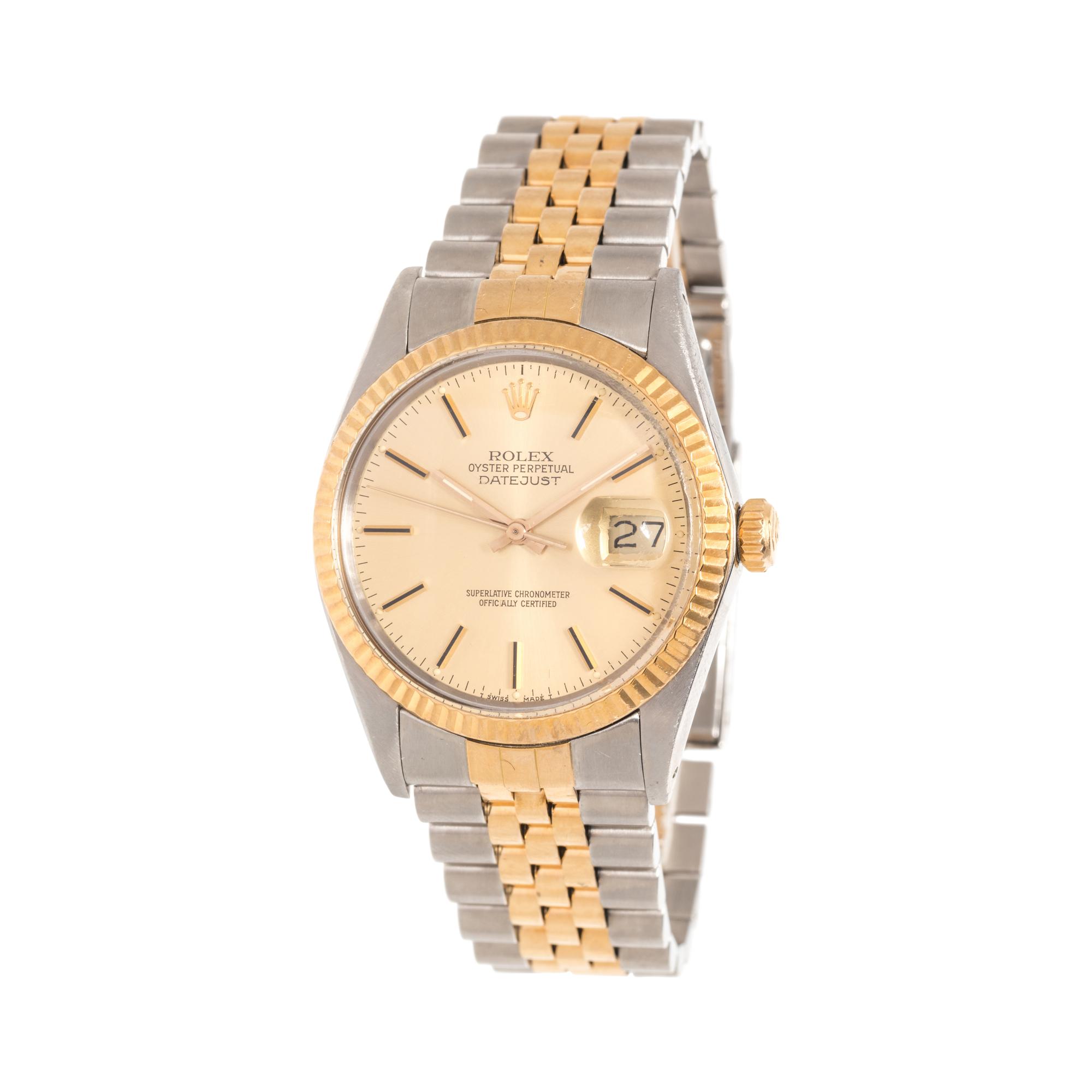 ROLEX, STAINLESS STEEL AND YELLOW GOLD REF. 6252 'OYSTER PERPETUAL DATEJUST' WRISTWATCH, CIRCA 1988