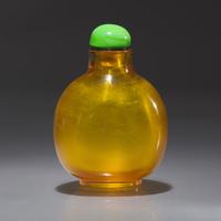 A Chinese Yellow Glass Snuff Bottle, Qing Dynasty, Early 19th Century — 清中期 黃料素面鼻煙壺