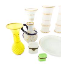 A Group of French Opaline Glass Articles
