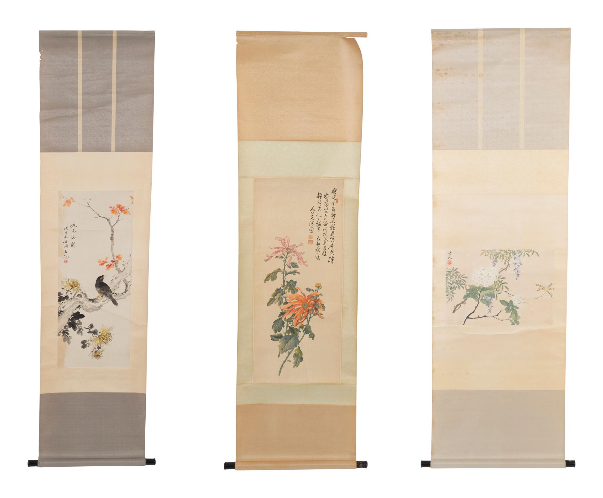 A Group of Three Chinese Scrolls — LATE 19TH CENTURY