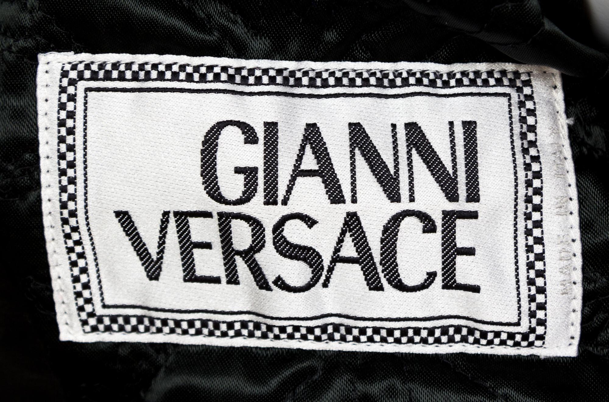 A Gianni Versace Black Leather Moto Jacket, No size.