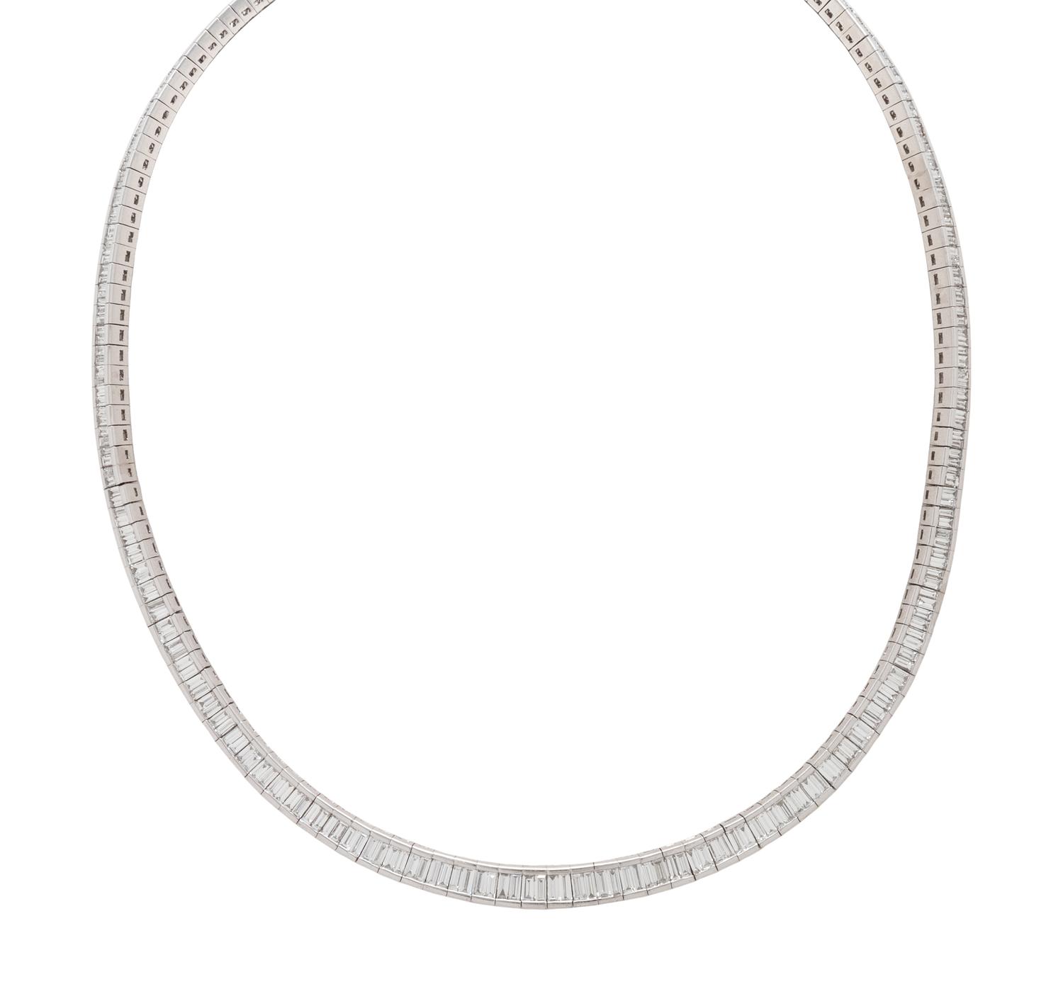 PLATINUM AND DIAMOND RIVIÈRE NECKLACE