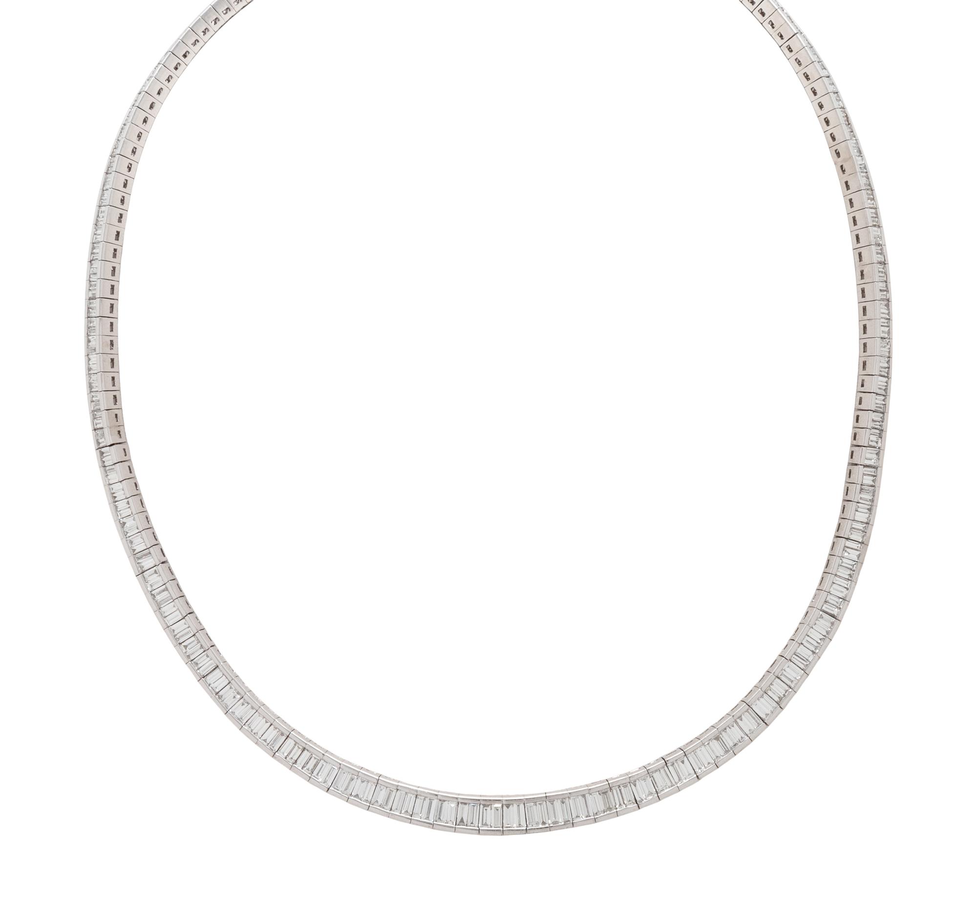 PLATINUM AND DIAMOND RIVIÈRE NECKLACE