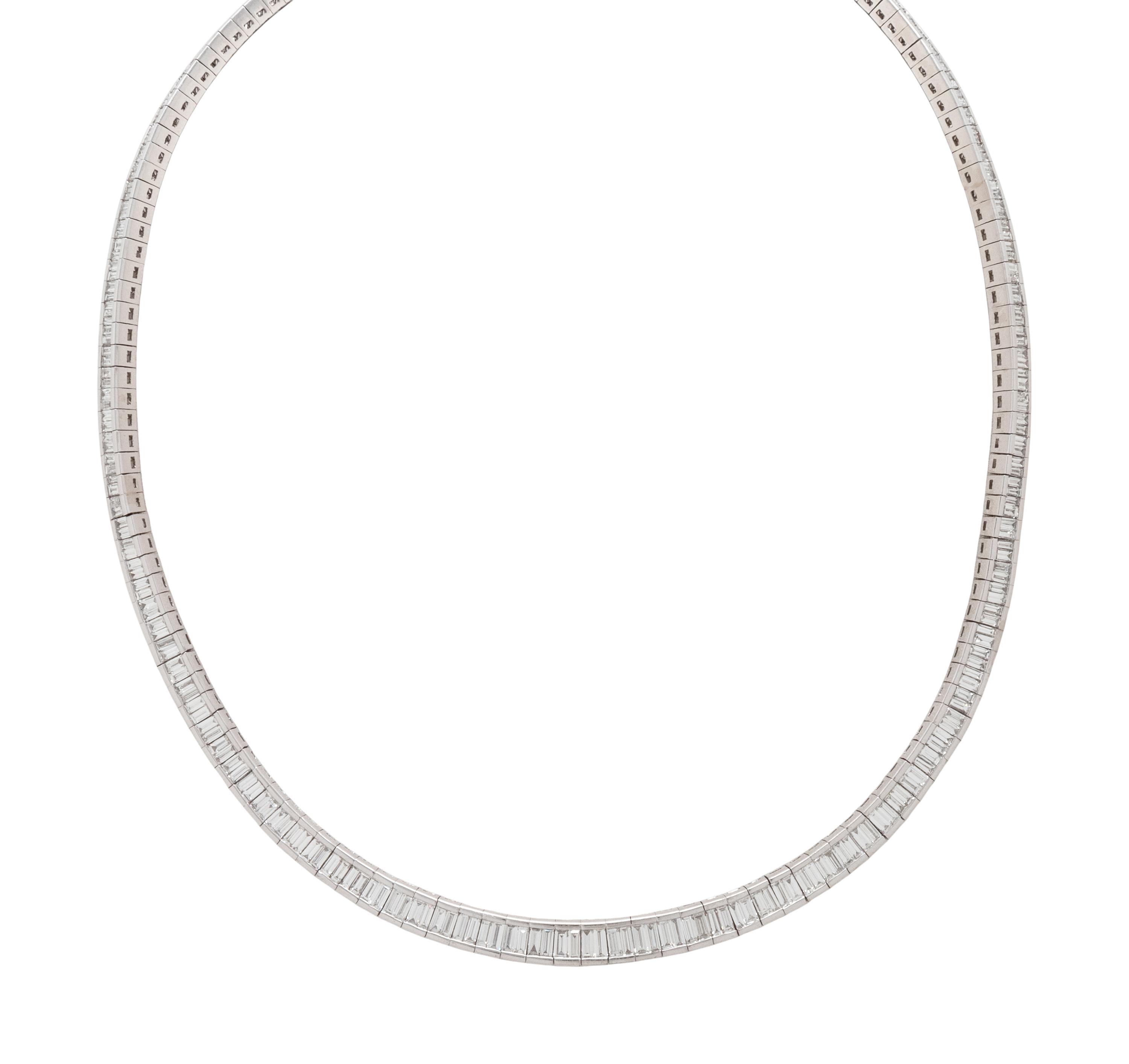 PLATINUM AND DIAMOND RIVIÈRE NECKLACE
