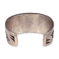 Navajo or Hopi Silver Overlay and Coral Cuff Bracelet