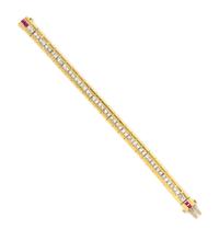 An 18 Karat Yellow Gold, Diamond, and Ruby Bracelet, 25.20 dwts.