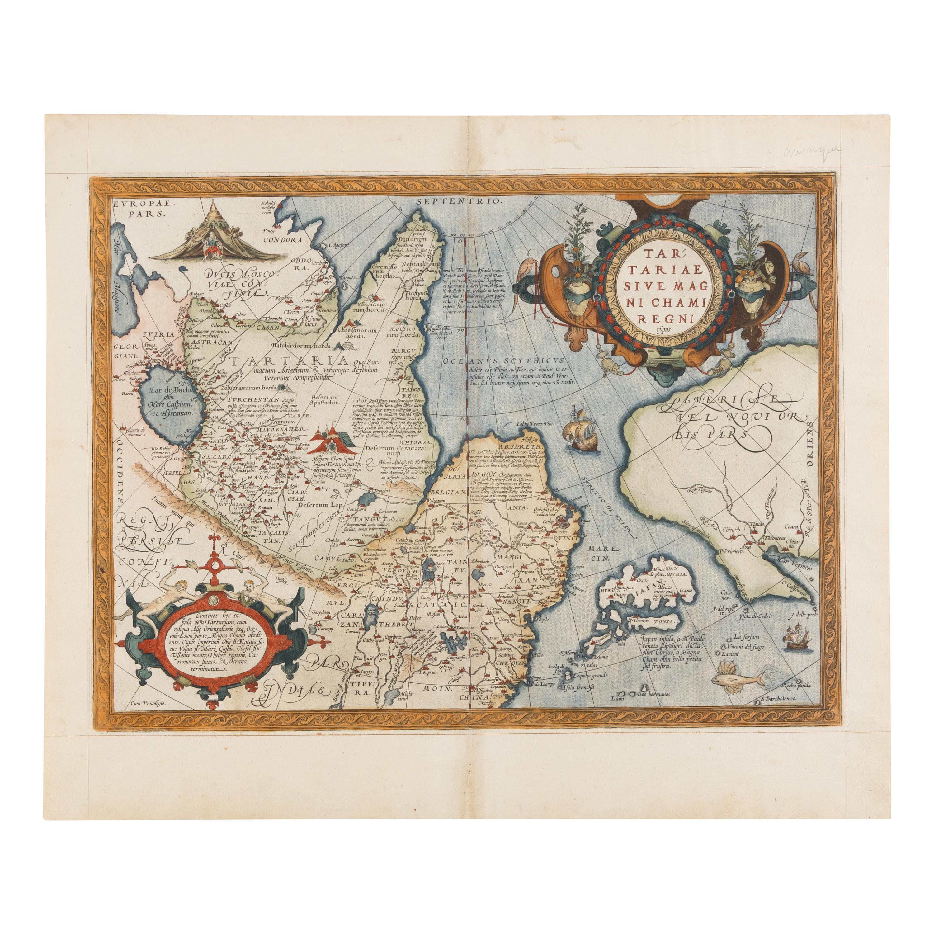 [Map]. Ortelius, Abraham (1527-1598). Tartariae sive Magni Chami Regni typus . Antwerp, 1584.