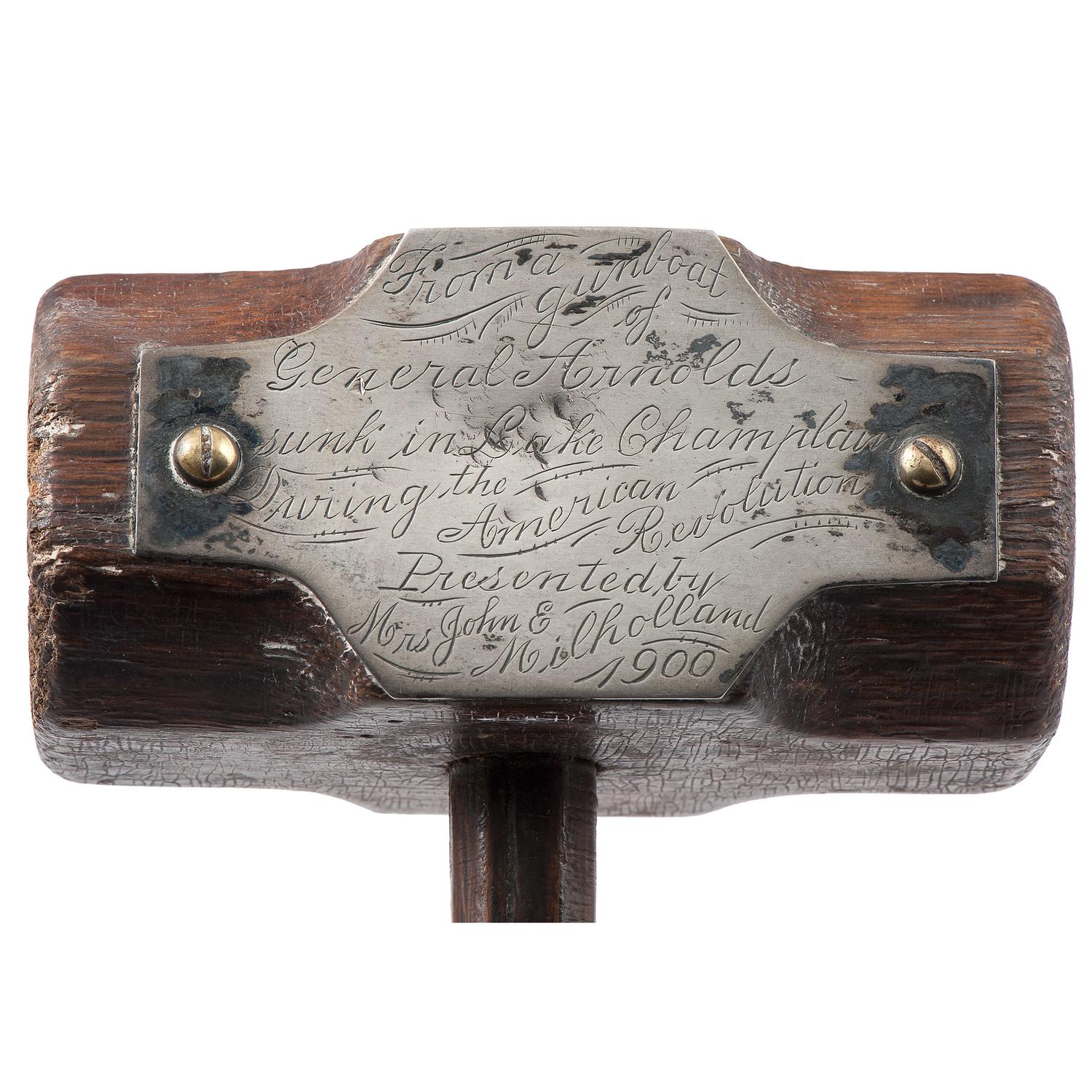 Revolutionary War Wooden Relic from Benedict Arnold's Gunboat Sunk During the Battle of Valcour Island at Lake Champlain