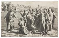 Diana Scultori, (Italian, c. 1536-c. 1590), Christ's Charge to Peter (after Raphael)