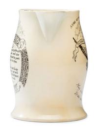 A Liverpool Transfer-Printed Creamware Pitcher with Arms of the United States