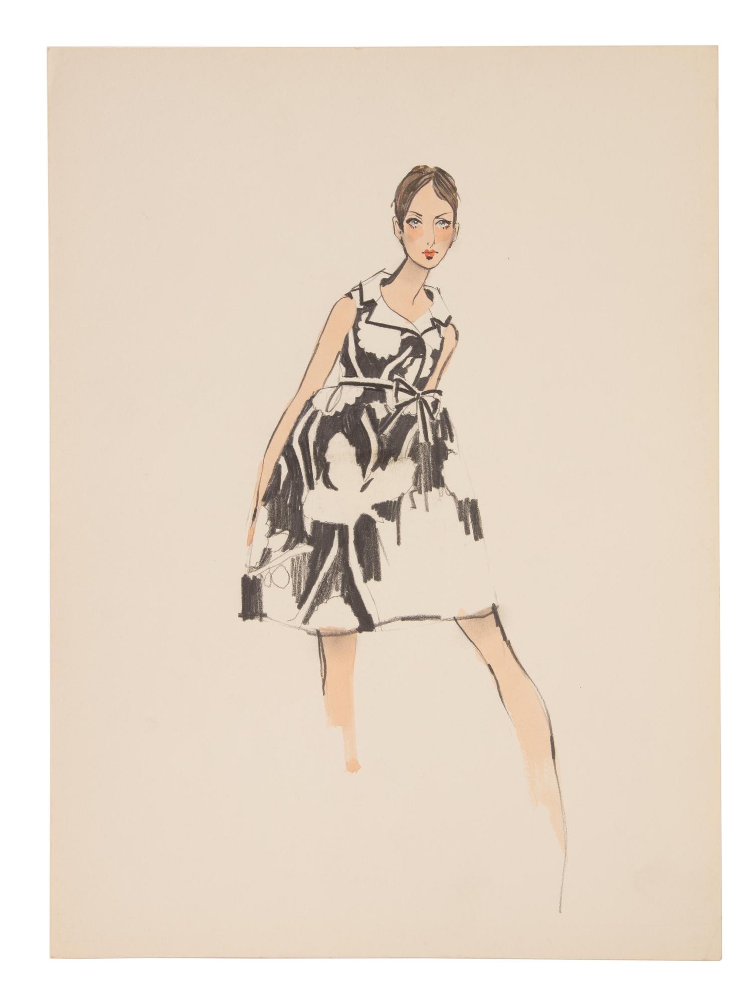 11 Michaele Vollbracht for Geoffrey Beene Fashion Illustrations, Late 1960s