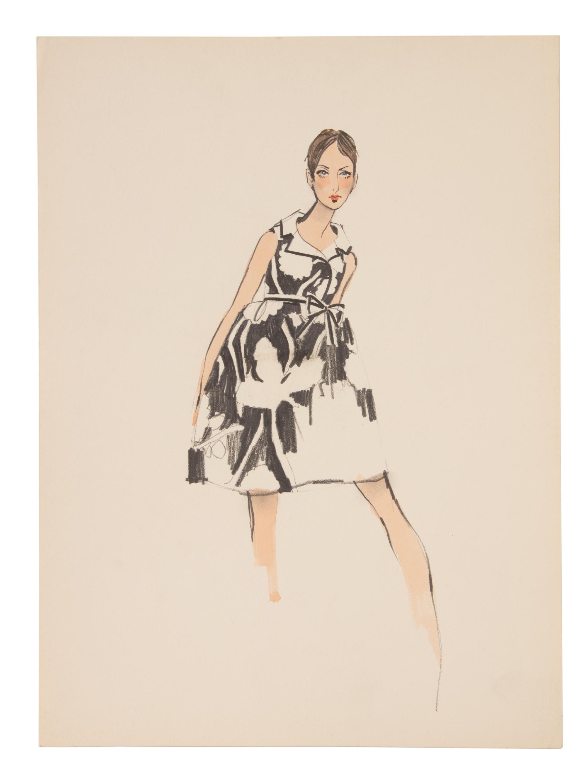 11 Michaele Vollbracht for Geoffrey Beene Fashion Illustrations, Late 1960s