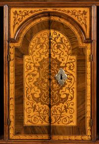 A William and Mary Walnut and Marquetry Bureau Cabinet