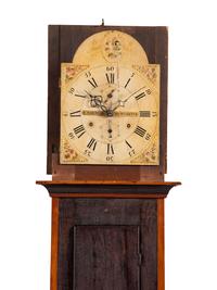A Federal Painted Pine Wooden Works Tall Case Clock