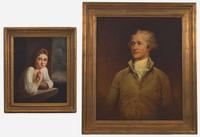 Thomas Waterman Wood (American, 1823–1903)(after Trumbull) - Portrait of Alexander Hamilton together with (19th Century American) Portrait of a Young Lady