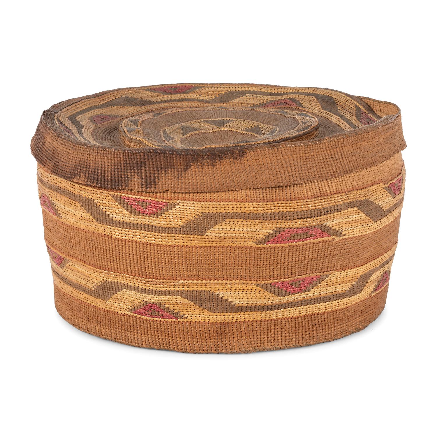 Large Tlingit Rattle Top Basket
