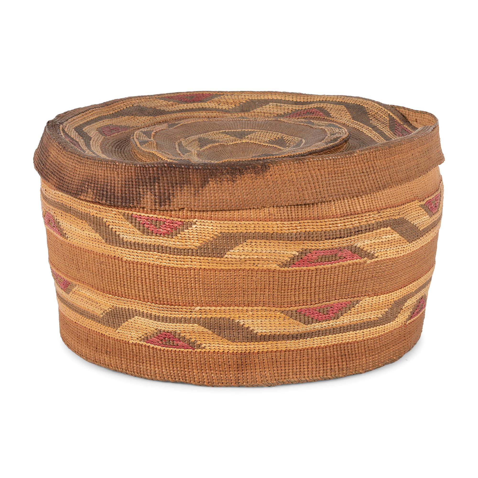 Large Tlingit Rattle Top Basket