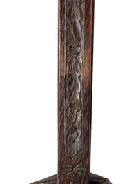 An English Carved Oak Bellows Depicting Warwick Castle