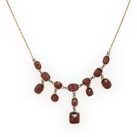 Garnet and Yellow Gold Necklace