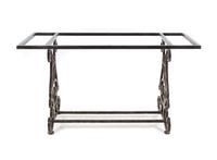 A Continental Iron Console Table with an Associated Glass Top