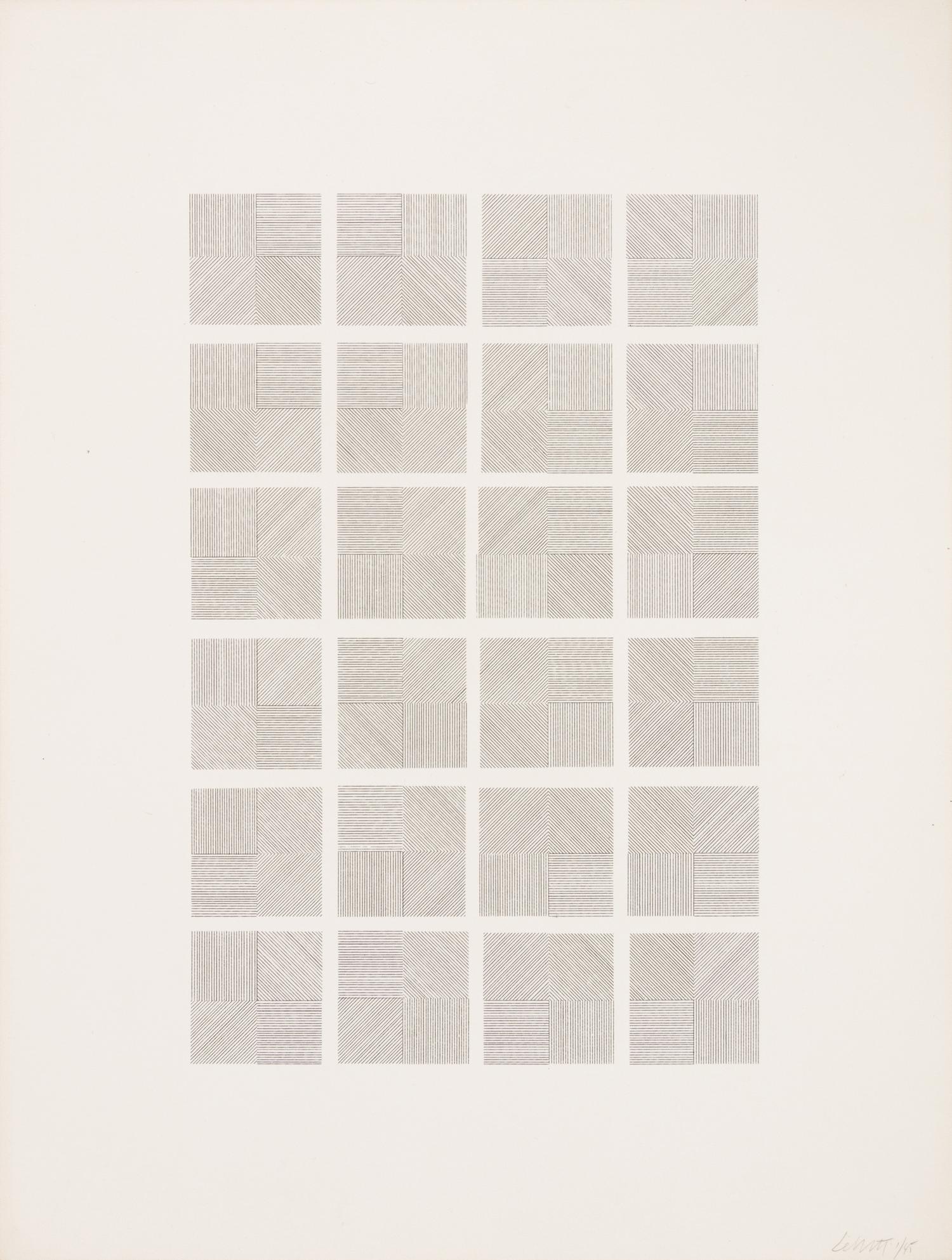 Serial System Using Lines and Color (set of five screenprints with cover sheet)