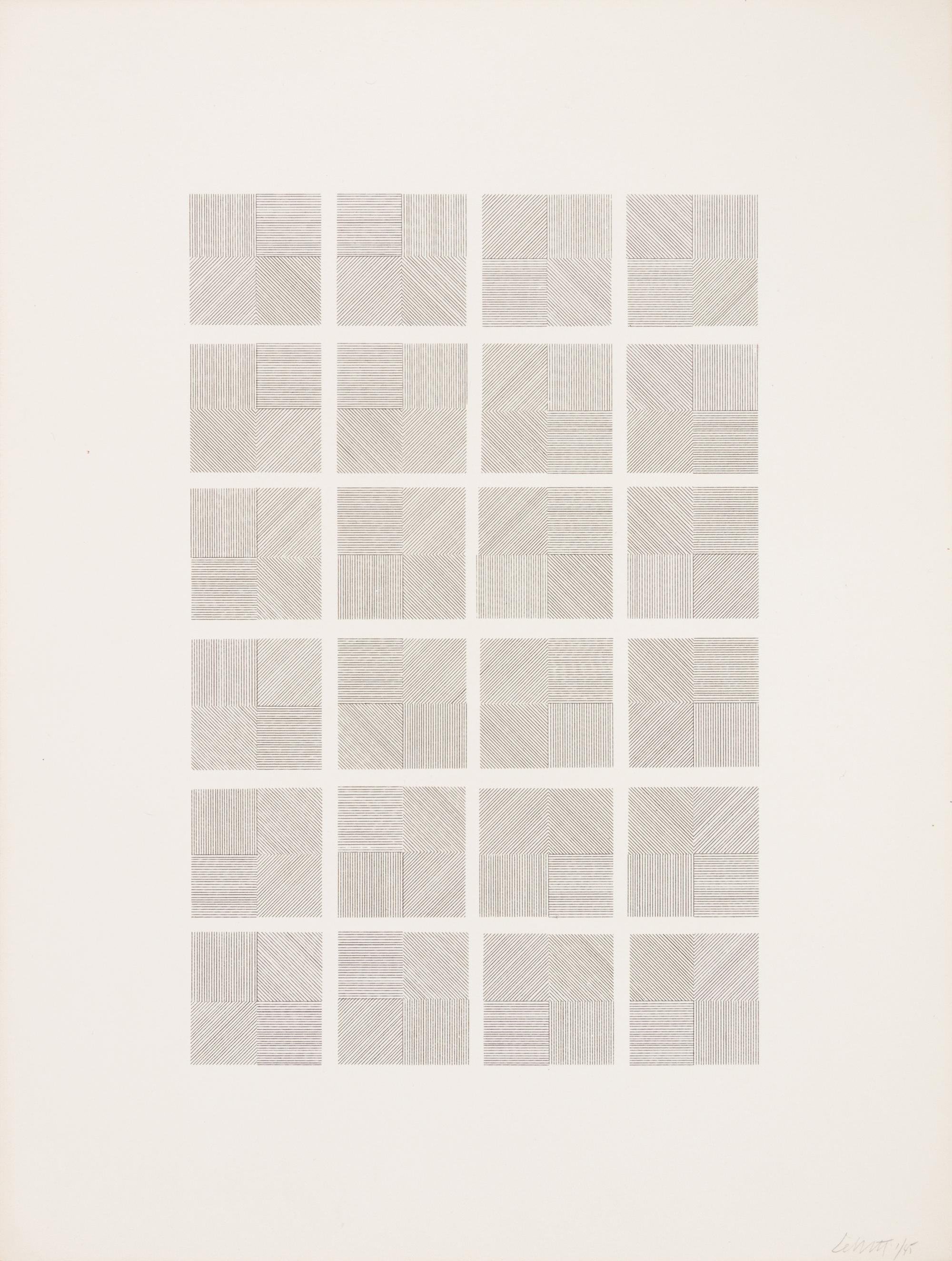 Serial System Using Lines and Color (set of five screenprints with cover sheet)