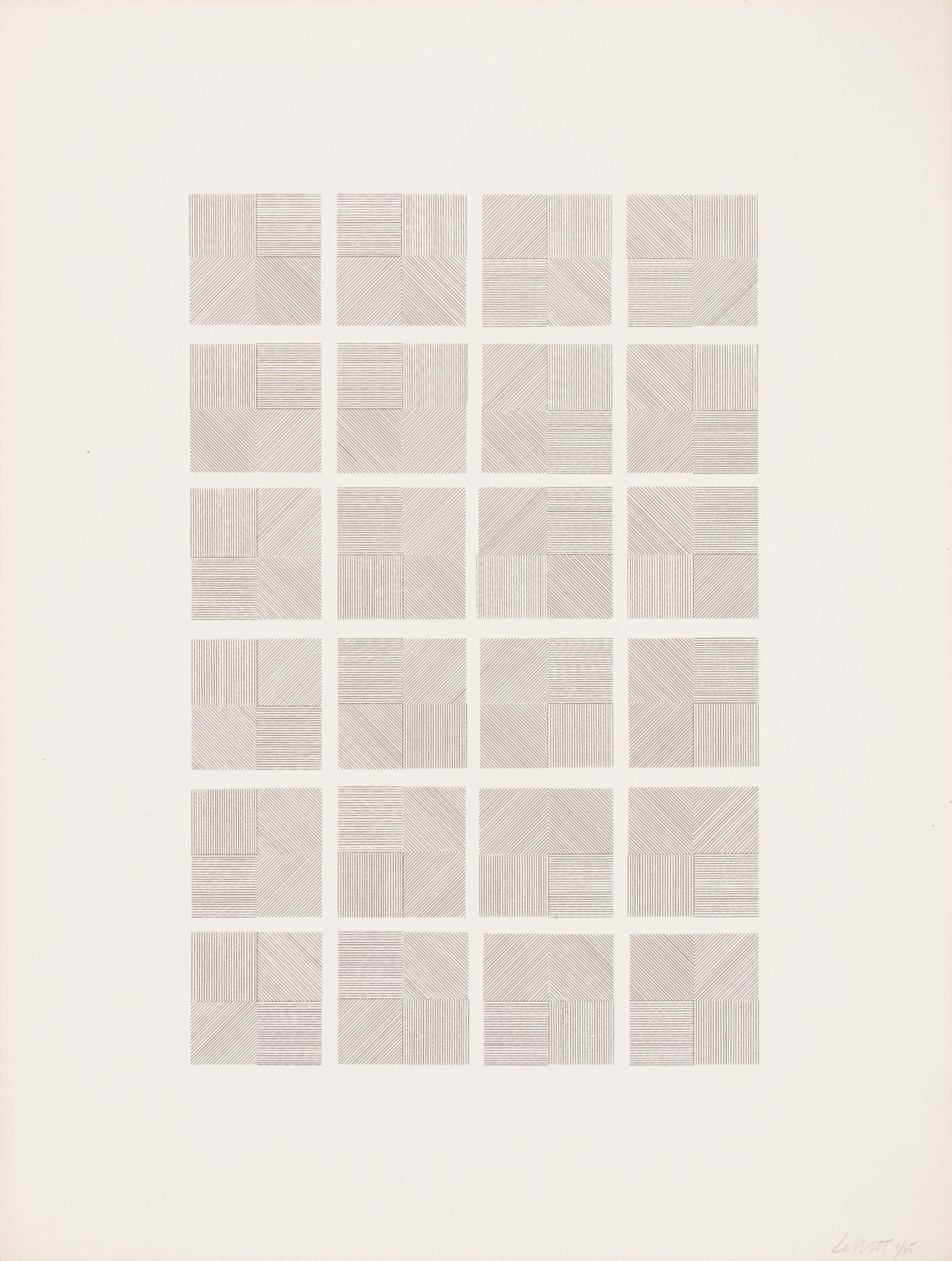 Serial System Using Lines and Color (set of five screenprints with cover sheet)