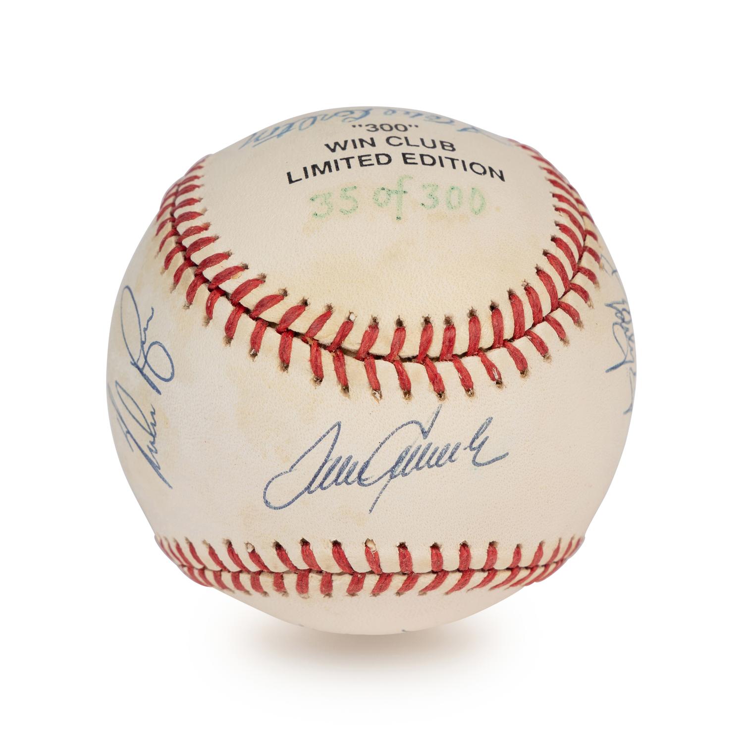 A 300 Win Club Signed Autograph Limited Edition Baseball - Eight Signatures (Beckett Authentication Services Letter),