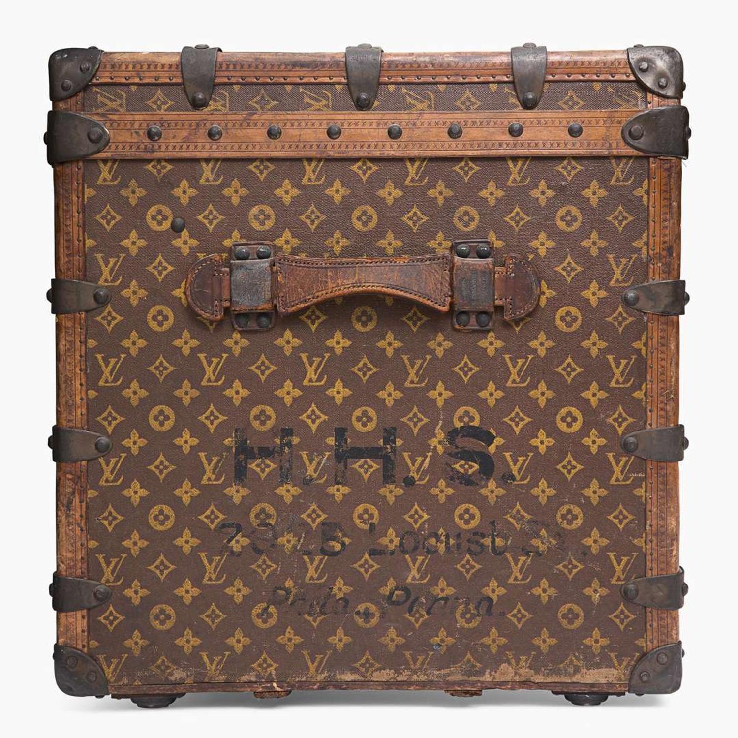 A Louis Vuitton Monogrammed Canvas Steamer Trunk Early 20th-century