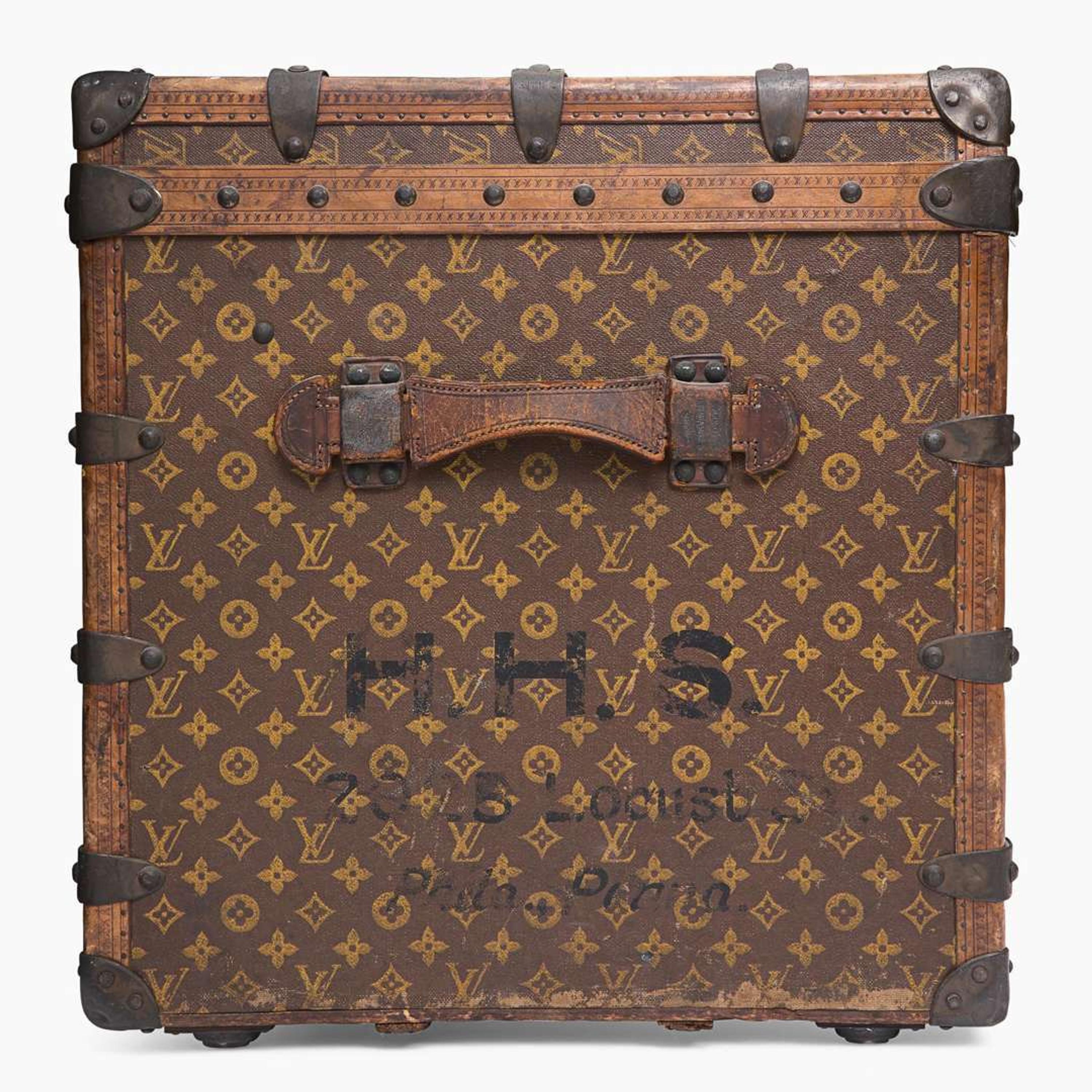 A Louis Vuitton Monogrammed Canvas Steamer Trunk Early 20th-century