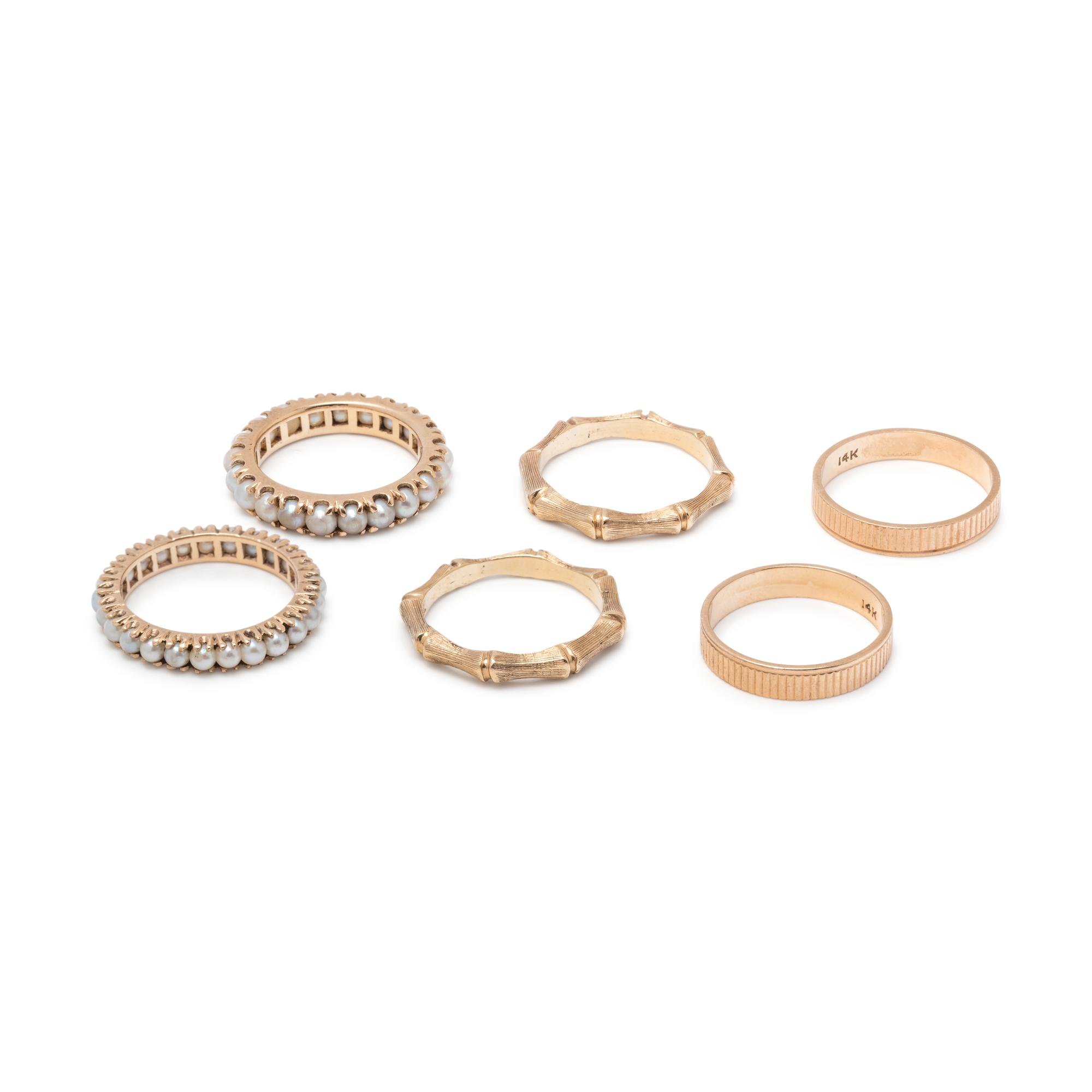 COLLECTION OF YELLOW GOLD RINGS