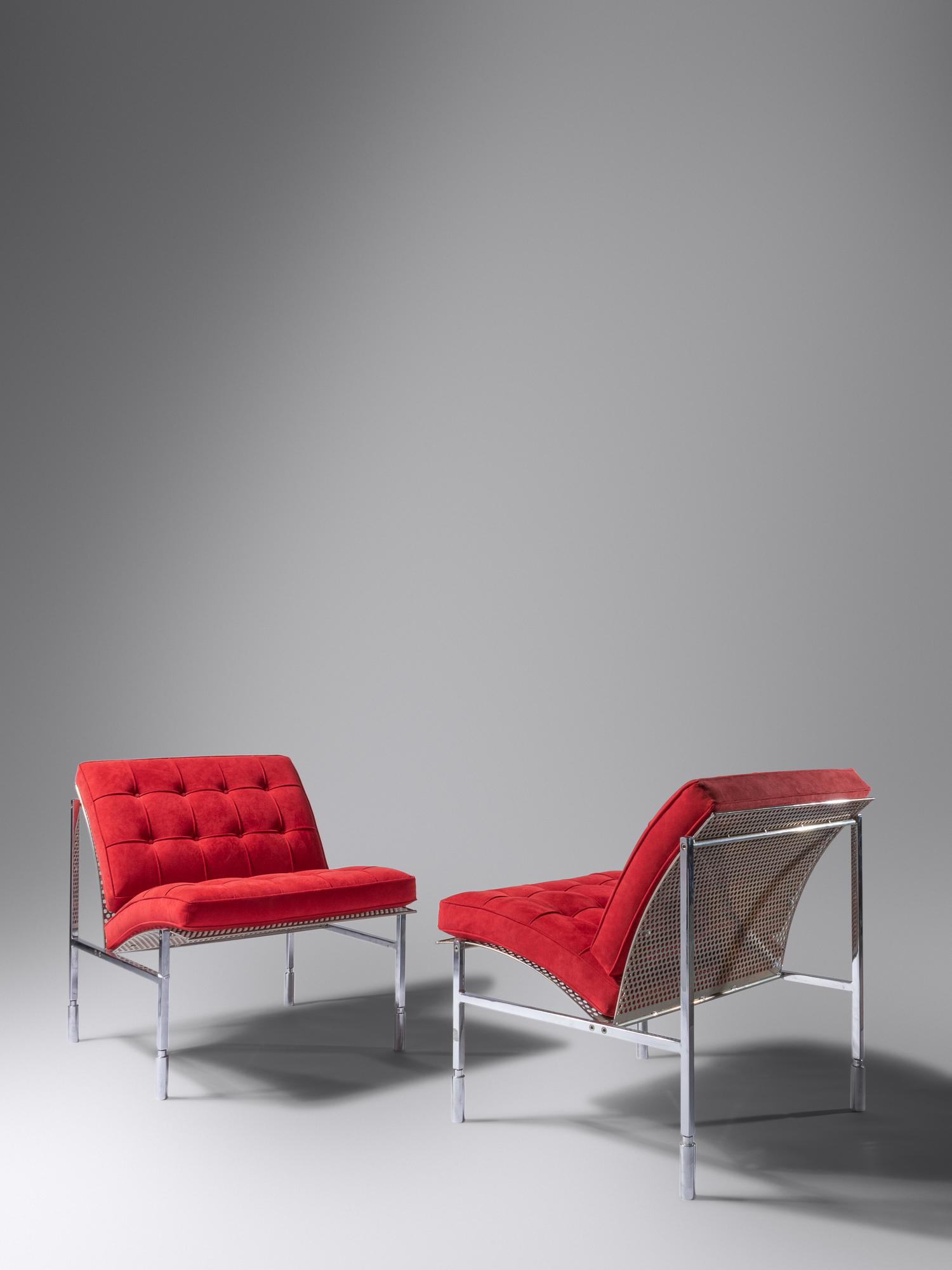 Pair of Perforated Lounge Chairs