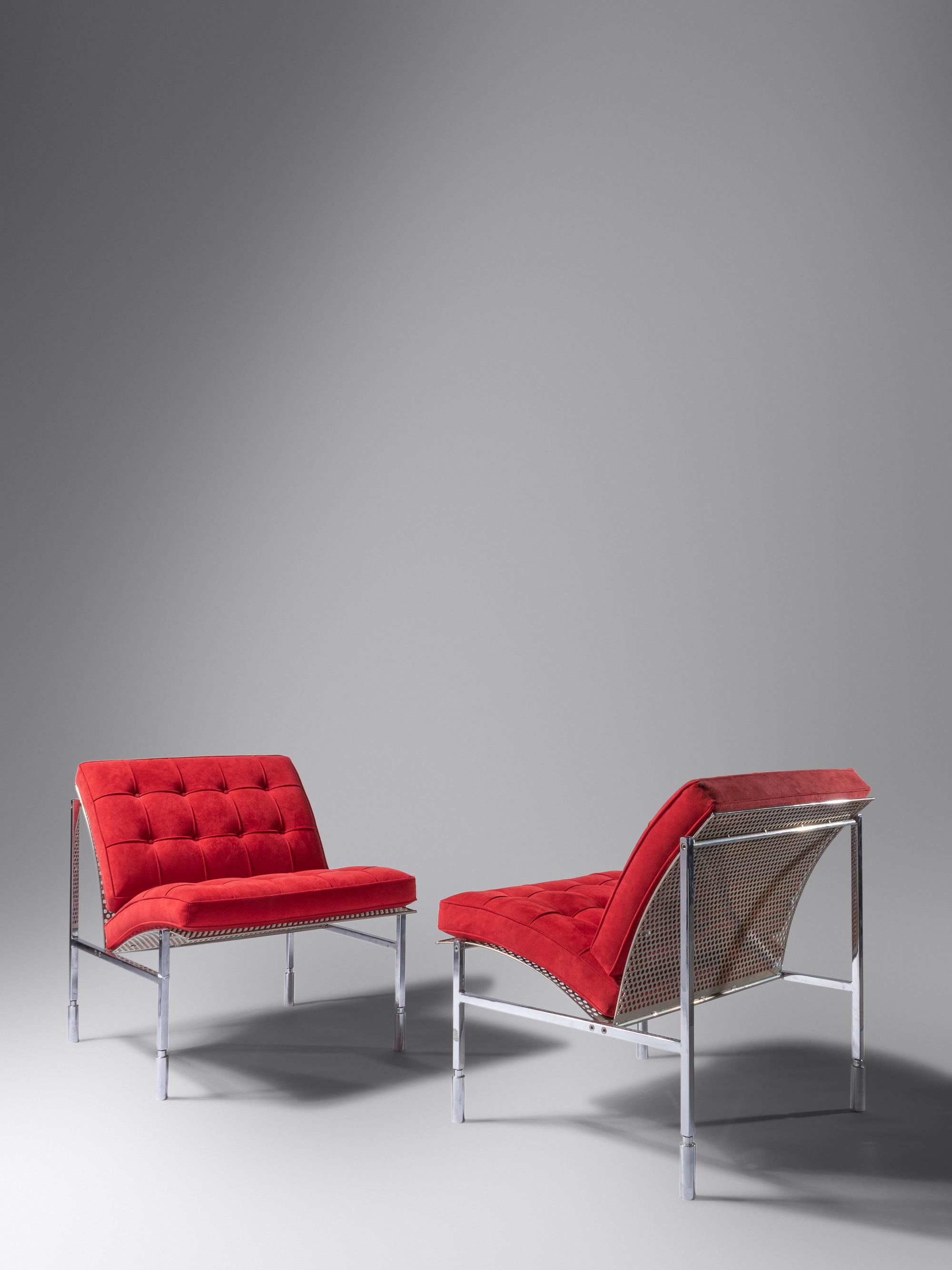 Pair of Perforated Lounge Chairs