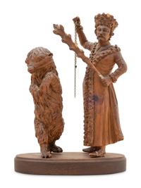 A Russian Carved Wood Figural Group