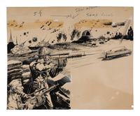 FUQUA, Robert (1905-1959). Original artwork for unidentified science fiction interior illustration. n.d.