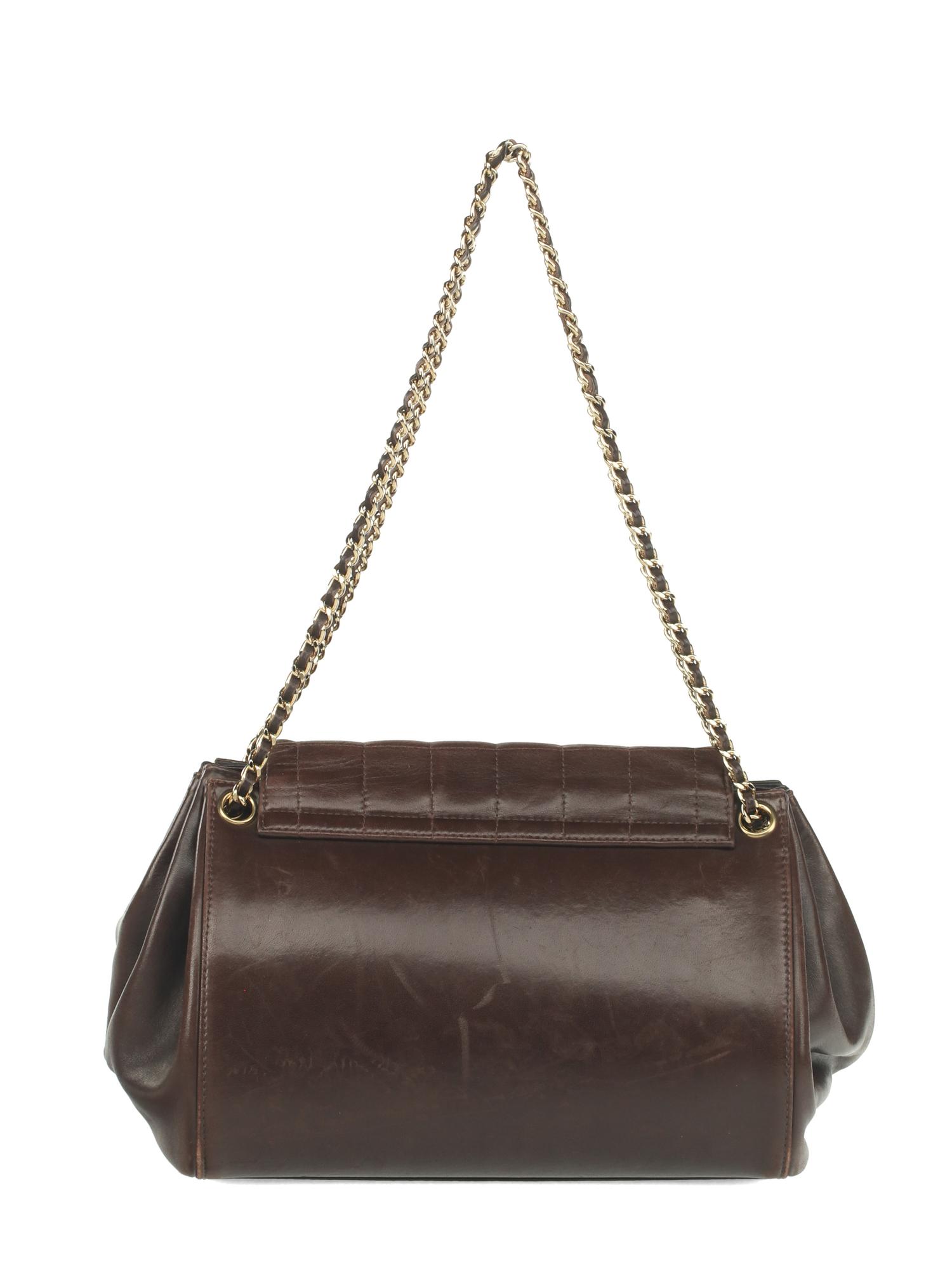 Chanel Chocolate Bar Accordion Bag in Brown Lambskin