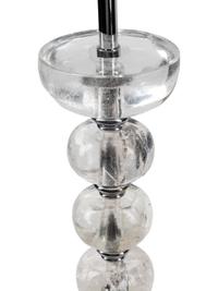 A Pair of Rock Crystal and Silvered Wood Table Lamps