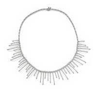 WHITE GOLD AND DIAMOND FRINGE NECKLACE