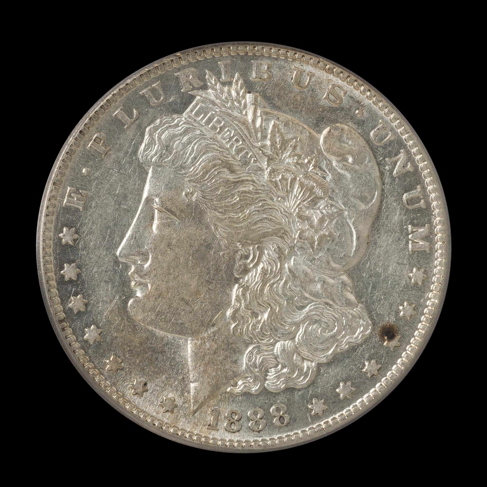 A United States 1888-S Morgan Silver Dollar Coin
