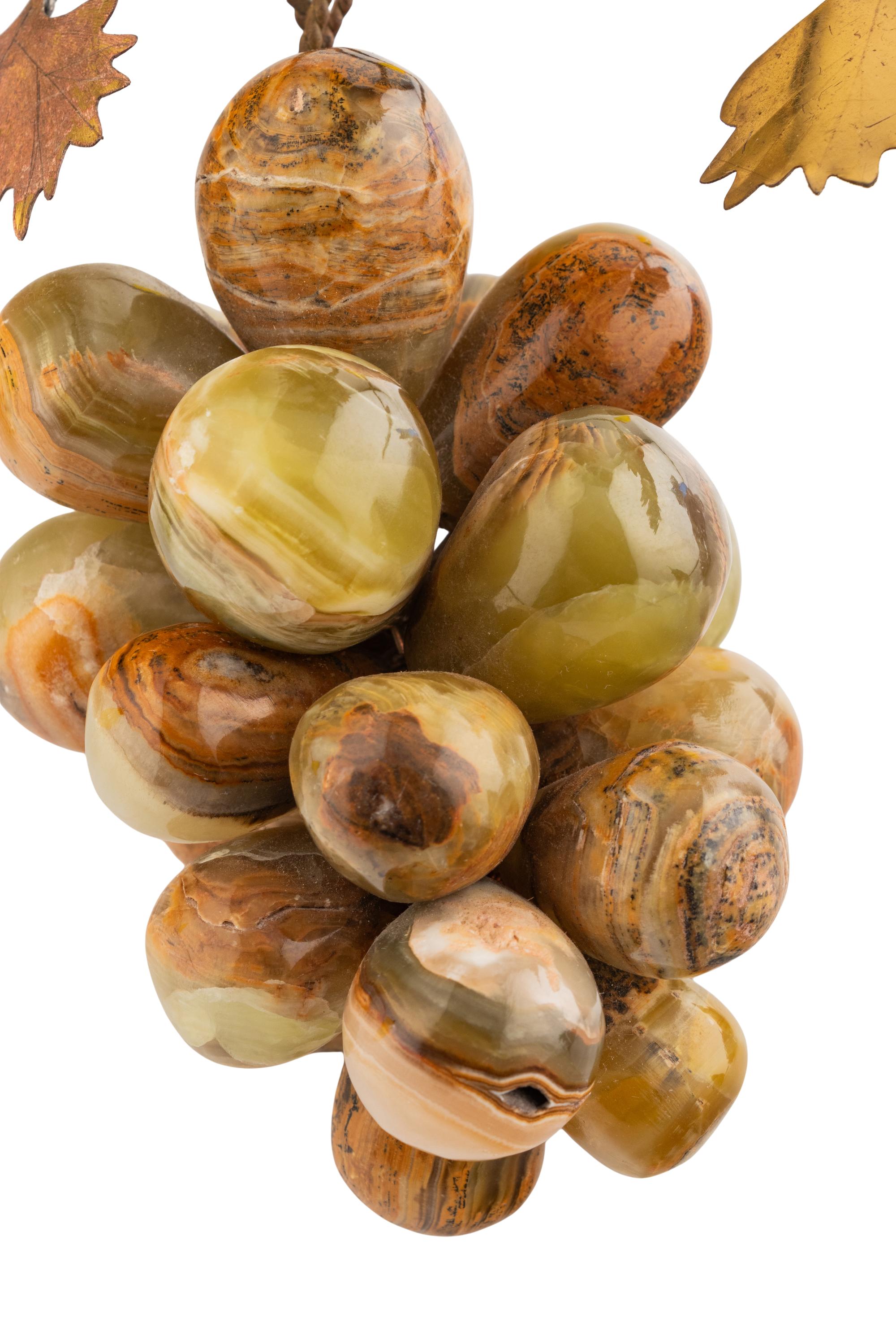 A Group of Colored Glass and Hardstone Models of Fruit
