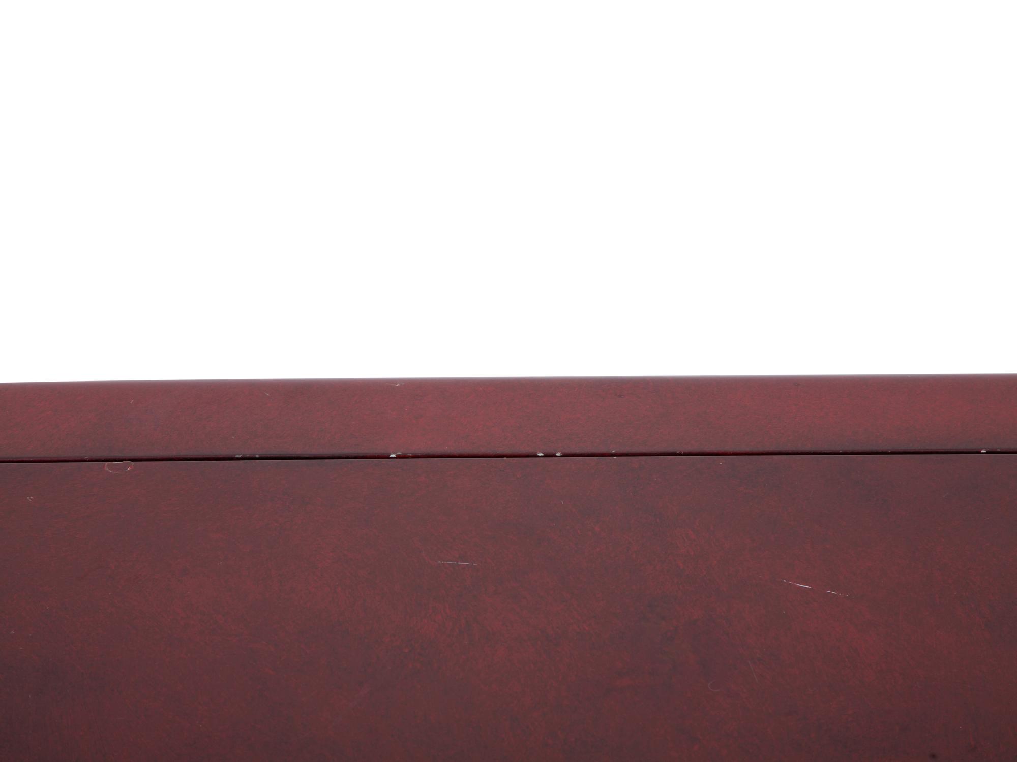 A Karl Springer Chinese Cube Red Lacquered Coffee Table — 20TH CENTURY
